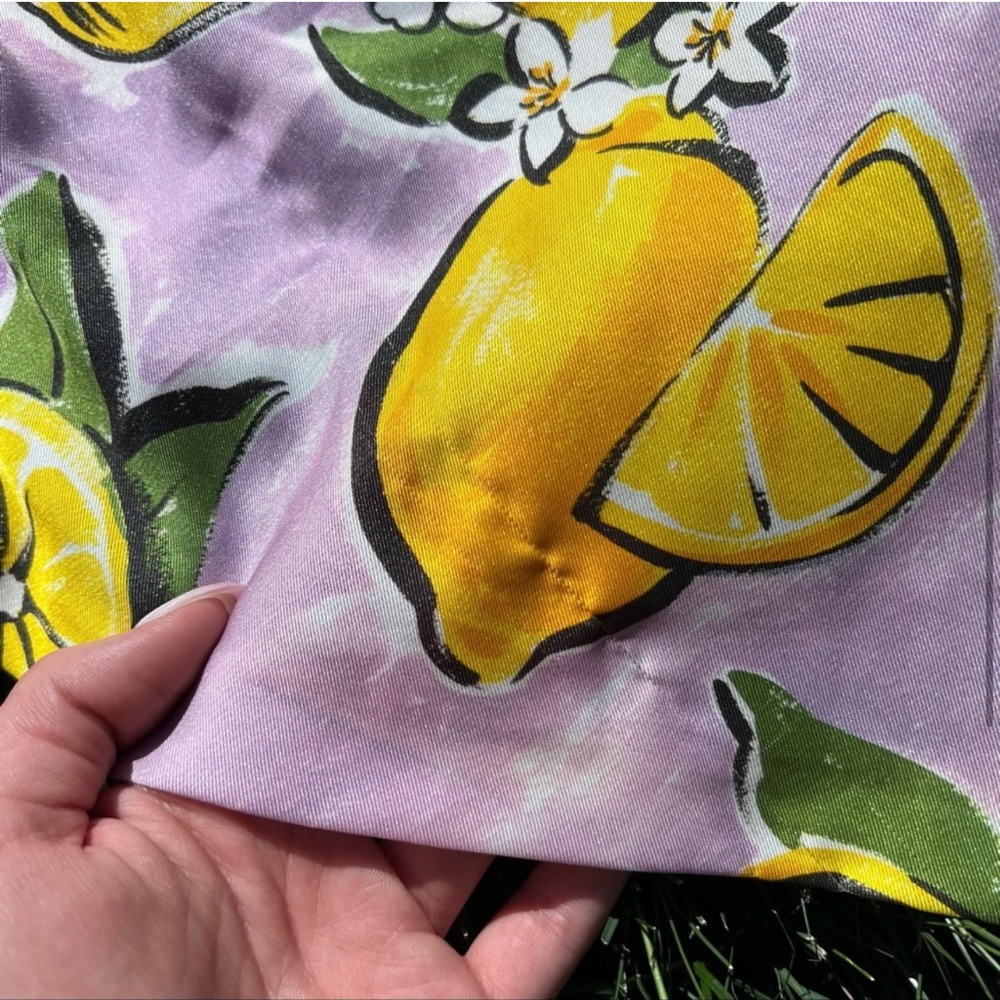 ZARA Light Pink Lemon Print Midi Skirt - Picture 6 of 6